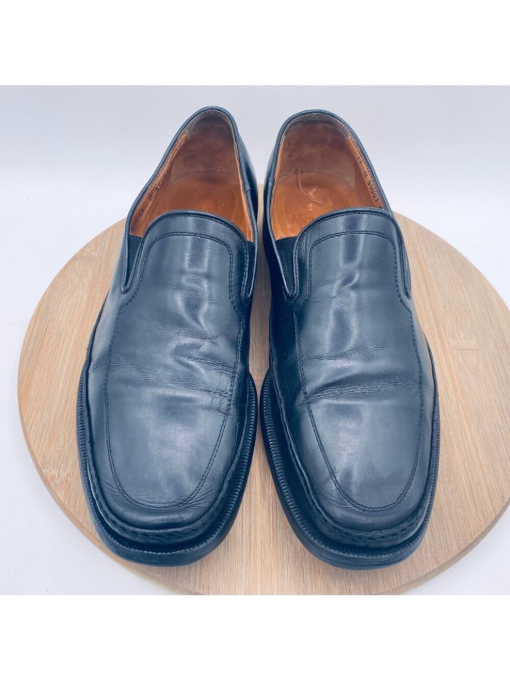 Allen Edmonds Merano Shoes Mens 13 Black Leather Driving Loafers Italy - Picture 2 of 12